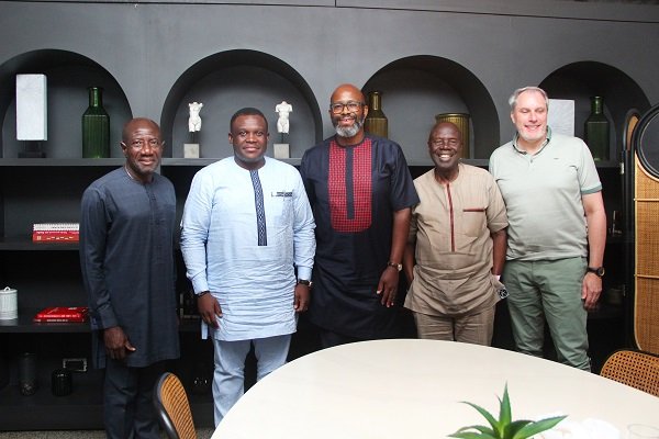 Mr Samuel Nartey George (second from left with Mr Mupita, Dr. Ishmael Yamson, Ebenezer Asante and Mr Blewett