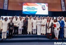 Dr Bawumia (middle) with the clergy and other dignitaries after the programme