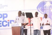 Mr Kennedy Agyepong making a statement whilst other presidential aspirants wait for their turn at the programme