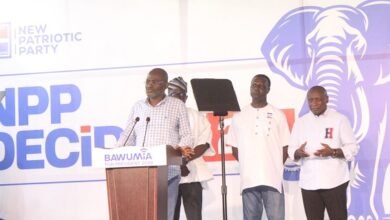 Mr Kennedy Agyepong making a statement whilst other presidential aspirants wait for their turn at the programme