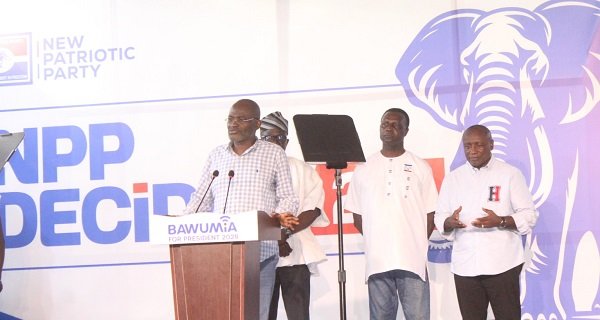 Mr Kennedy Agyepong making a statement whilst other presidential aspirants wait for their turn at the programme