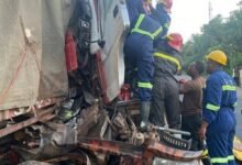 • Fire officers in a rescue operation