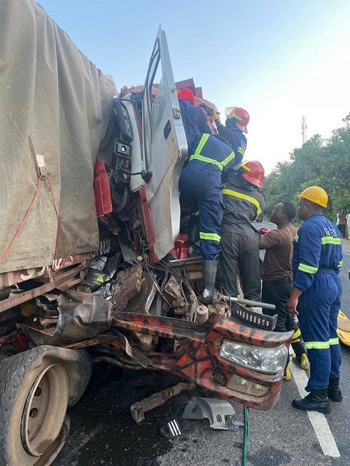 • Fire officers in a rescue operation