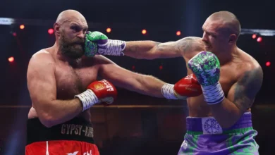 Oleksandr Usyk (right) defeated Tyson Fury twice in May and December last year