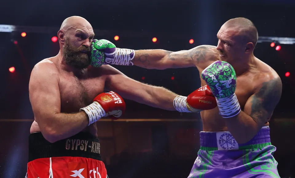 Oleksandr Usyk (right) defeated Tyson Fury twice in May and December last year