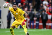 Rabat, Morocco - January 14: Nigeria's Stanley Nwabali throws out the ball during the Africa Cup Of Nations Semi-final match between Nigeria and Morocco at Prince Moulay Abdellah Stadium on January 14, 2026 in Rabat, Morocco. (Photo by Torbjorn Tande/DeFodi Images/DeFodi via Getty Images)