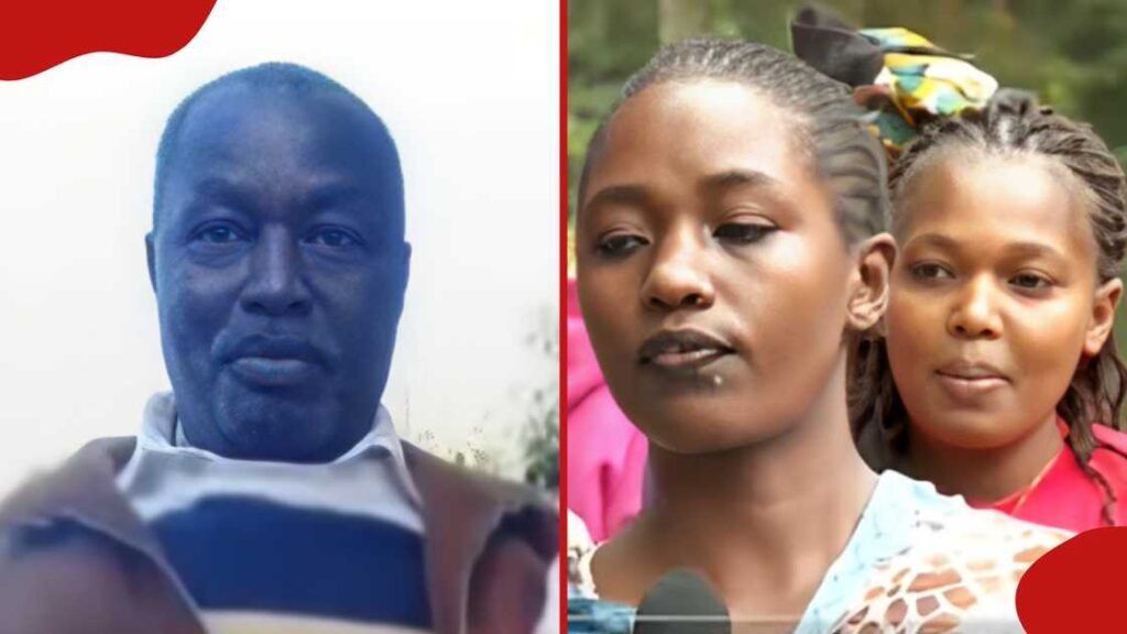 The deseacsed Peter Kimani (let) and his granddaughters, who were among the first respondents in the murder trial