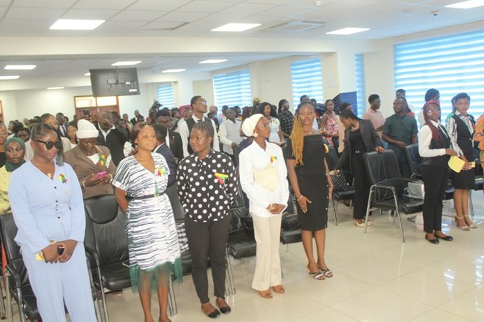 Some of the newly admitted students at the maltriculation ceremony. Photo. Ebo Gorman