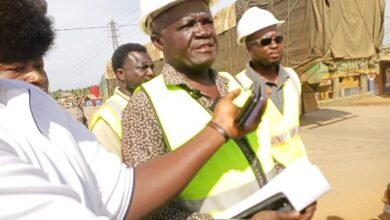 Mr Asare briefing journalists at the site