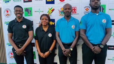 The four officials (from left) Akwasi Acheampong, Emelia Blessing, Aikins Opoku Danso and Ebenezer Darko Junior
