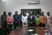 Mr Akafia with participants after the