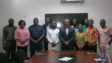 Mr Akafia with participants after the