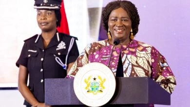 Vice President Professor Opoku-Agyemang speaking at the Annual Conference for Women in Leadership in the Public