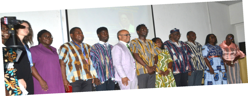 Digital age Professor Wiafe (middle) and Mr Choudhury ( 􀃀fth from left ) with other dignitaries at the programme Photo: Victor A. Buxton
