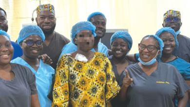 A team of renal health experts with the first patient