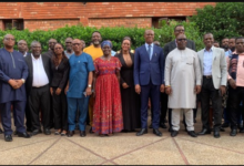 • Mr Sulemana (fifth from right) with the participants