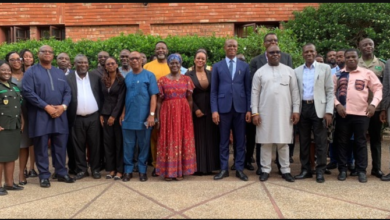 • Mr Sulemana (fifth from right) with the participants