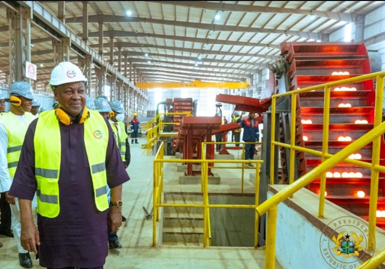 • President Mahama touring the facility