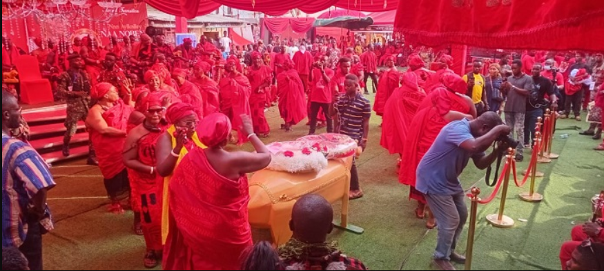 Queen Mothers dancing round the casket of the late Gbese Queen Mother