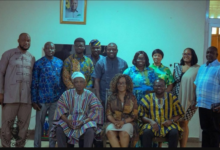 • Mr Ali Mburidiba (seated left) with the NCA team during the visit