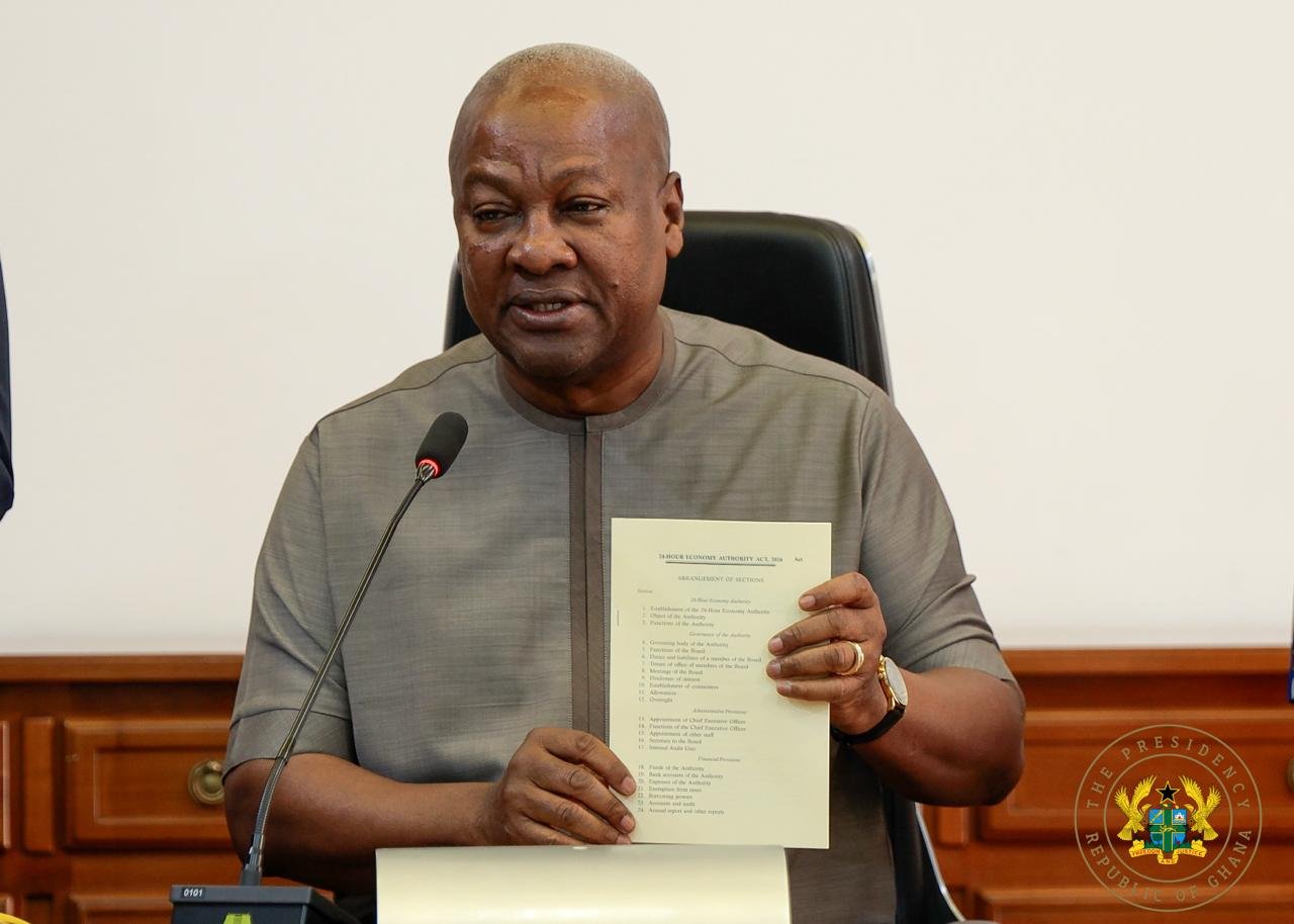 Pres Mahama assents to 24-Hour Economy Authority Bill …clears path for implementation of flagship policy
