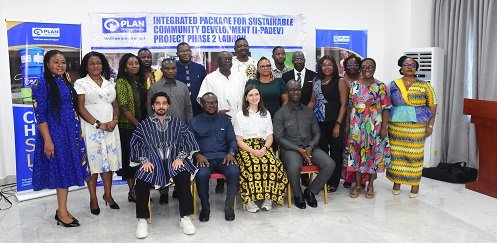 Mr Tei-Nobi (seated second from left) with other stakeholders after the launch Photo Seth Osabukle