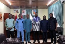 • Deputy Ambassador, Urbain Dabire (left) with the Council members