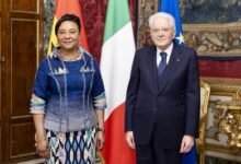 Mrs Quartey (left) with President Mattarella