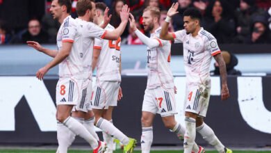 Bayern Munich players celebrating the equaaliser