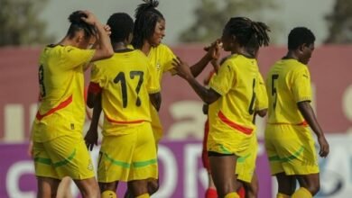 Black Quuens players celebrating the win over Russia