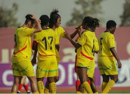 Black Quuens players celebrating the win over Russia