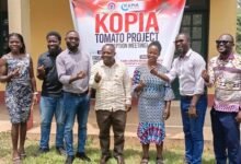 Dr Machael Kwabena Osei (middle) with other officials at the launch