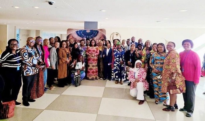 Dr Naa Momo Lartey (middle) with some participants at the event
