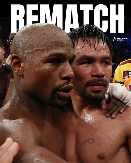 Floyd Mayweather and Manny Pacquiao after their previous fight
