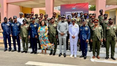 Lieutenant Gen. Agyapong (middle) with other dignitaries and senior officers at the ceremony
