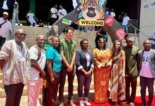 Maame Efua Houadjeto (fourth from left) with Nana Gyimah and other guests at the event
