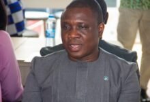 Prof Asiedu (inset) speaking at the programme