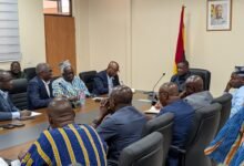 • Mr Agbodza (middle) addressing the IMCC meeting