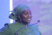 Ms Ismaila (inset) addressing participants at the gathering ,