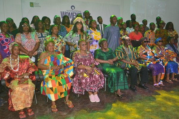 Mrs Amissah-Arthur (seated, middle) with Mr Betintiche (seated second from right) and other participants after the programme Photo Victor A. Buxton