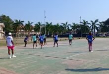 Physical Education, Recreation and Sports (HPERS) at the University of Education, Winneba (UEW), taking part of a netball session as part of the workshop