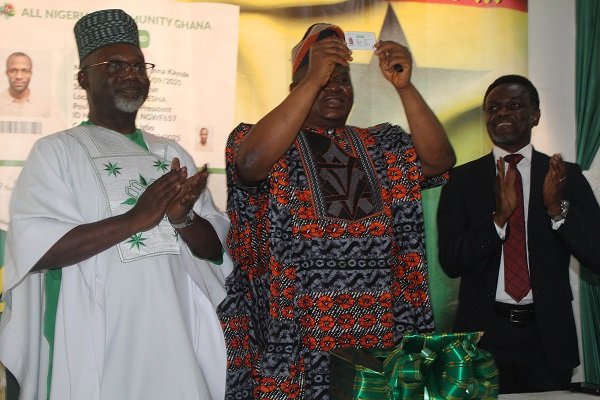 Ibok-Ete Ekwe Ibas(middle) showcasing the new welfare card