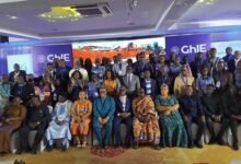 Mr Tanoh (seated, fifth from left) with other dignitaries at the programme