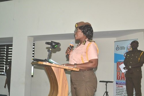 Mrs Baffoe-Bonnie (inset) speaking at the programme Photo Victor A. Buxton (2)