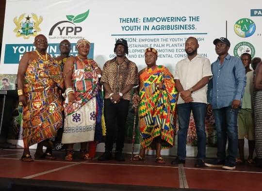Osabarima Asare Twe II (third from right) with Mr Mensah (third from left) at the event , With them is Mr Ayariga (second from right)