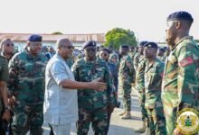 • President Mahama inspecting the contingent at the parade