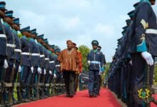President inspecting the guard of honor at SONA