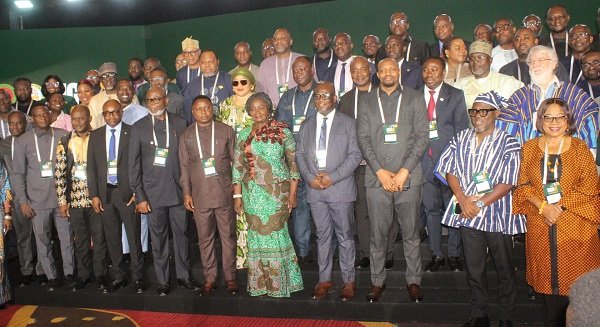 • Vice President Prof. Jane Naana Opoku-Agyemang (middle), Prof. Kpessa-Whyte (fourth from right) with some dignitaries at the conference. Photo: Ebo Gorman