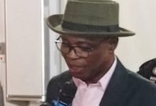 • Mr Mburidiba (inset) addressing participants at the launch