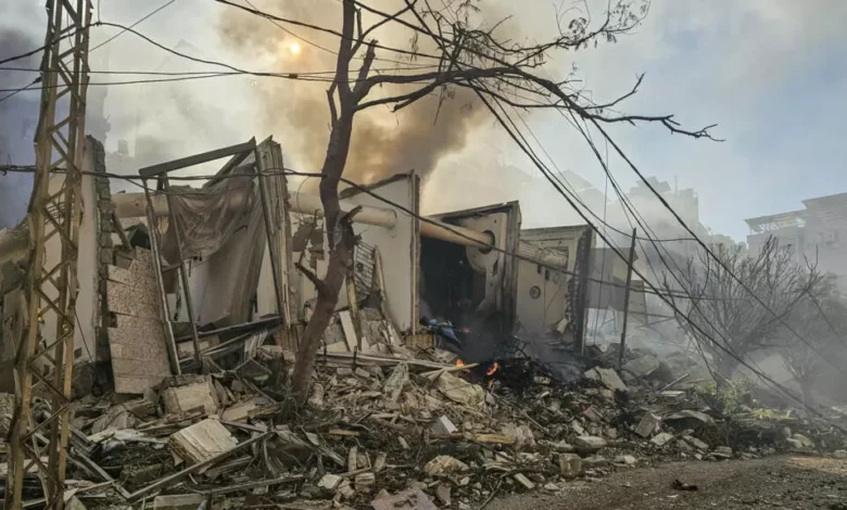 Smoke rises from the site of an Israeli air strike in Beirut’s southern suburbs on Wednesday,